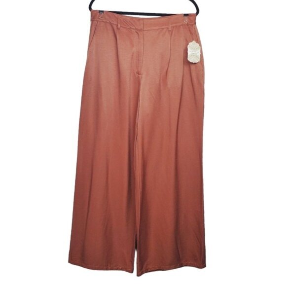 Altar'd State Womens Storm Rust Wide Leg Satin Sheen Trouser Pants Size XL NWT - Picture 1 of 5